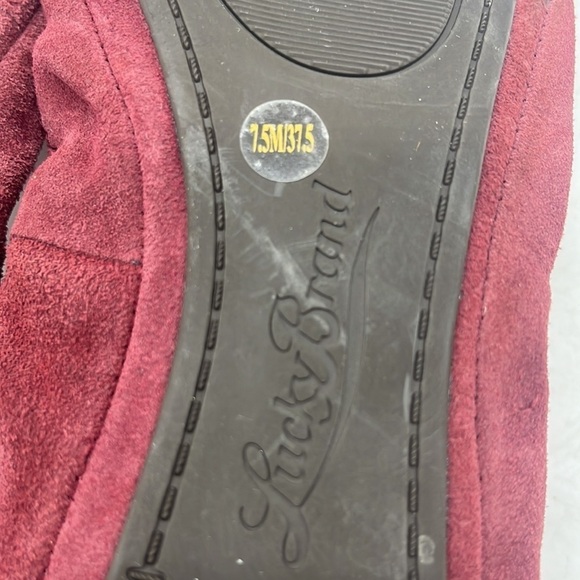 Lucky Brand Dark Red Suede Ballet Flats Size 7.5 BFL4724B - Picture 7 of 8